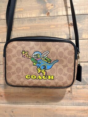 COACH brown camera style crossbody bag with Rexy